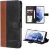Case for Samsung Galaxy S21 Magnetic Closure Leather Effect Elegant Foldable Black-Brown
