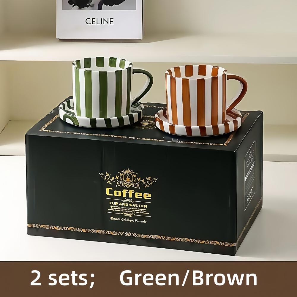 European-Style Minimalist Ceramic Mug High-Appearance Coffee Cup and Saucer Set Home Water Cup Afternoon Tea Cup Perfect Gift Ch