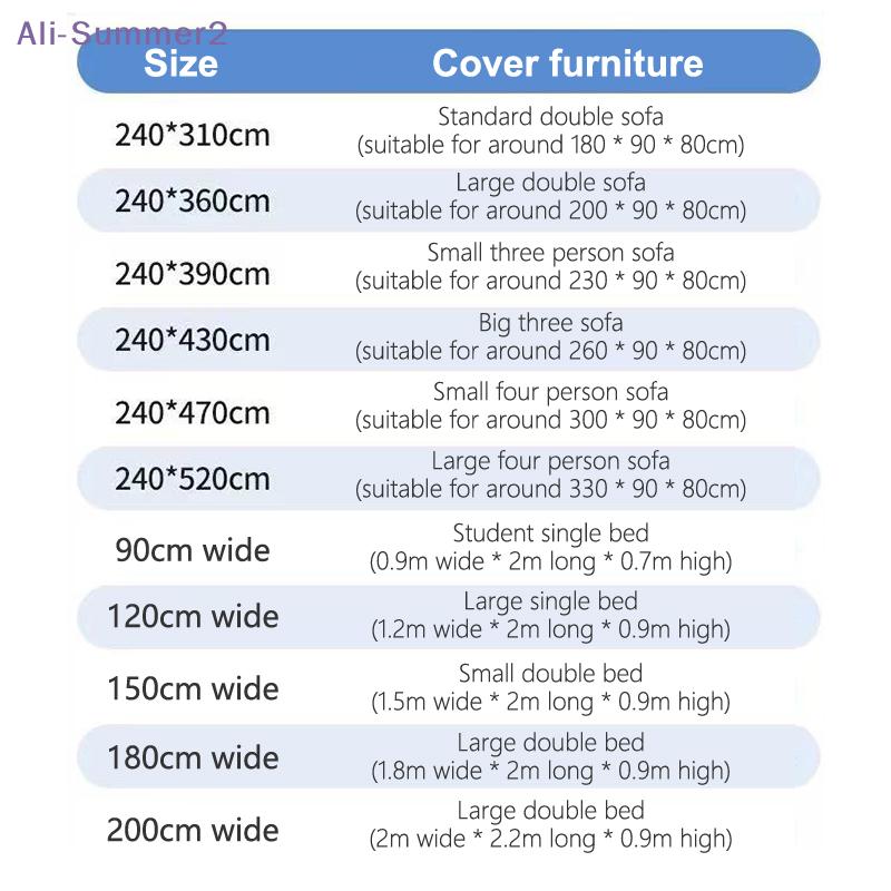 {Summer2} Disposable Dust Covers Elastic Plastic Dust Film Sofa Dustproof For Furniture Dormitory Sofa Wall Painting Dust Prot