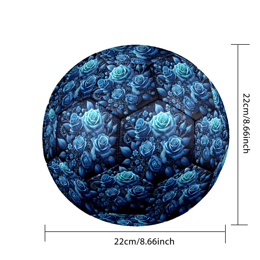 1pc Blue Rose Garden Size 5 Soccer Ball Professional Lightweight Durable Match Training Football Indoor &Outdoor Sports BallTraining Ball Y63