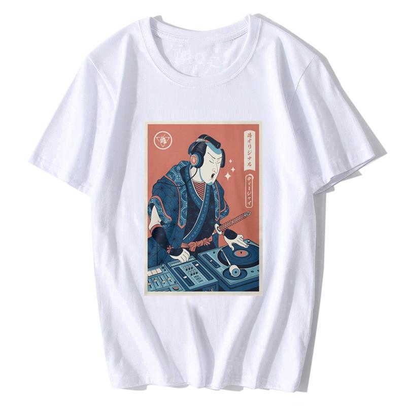 Dj Samurai Funny Black T-shirt Men T Shirt Fashion Cotton Shirts Summer O-neck Tshirt Cool Tees Tops Harajuku Fashion Streetwear