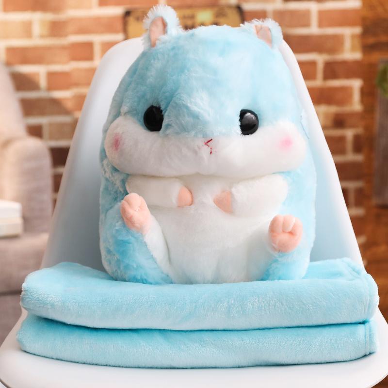 

40Cm 3 In 1 Plush Hamster Hand Warmer Stuffed Mouse Hamster With Blanket Plush Toys Soft Kids Dolls For Girl Birthday Xmas Gift only toy красный