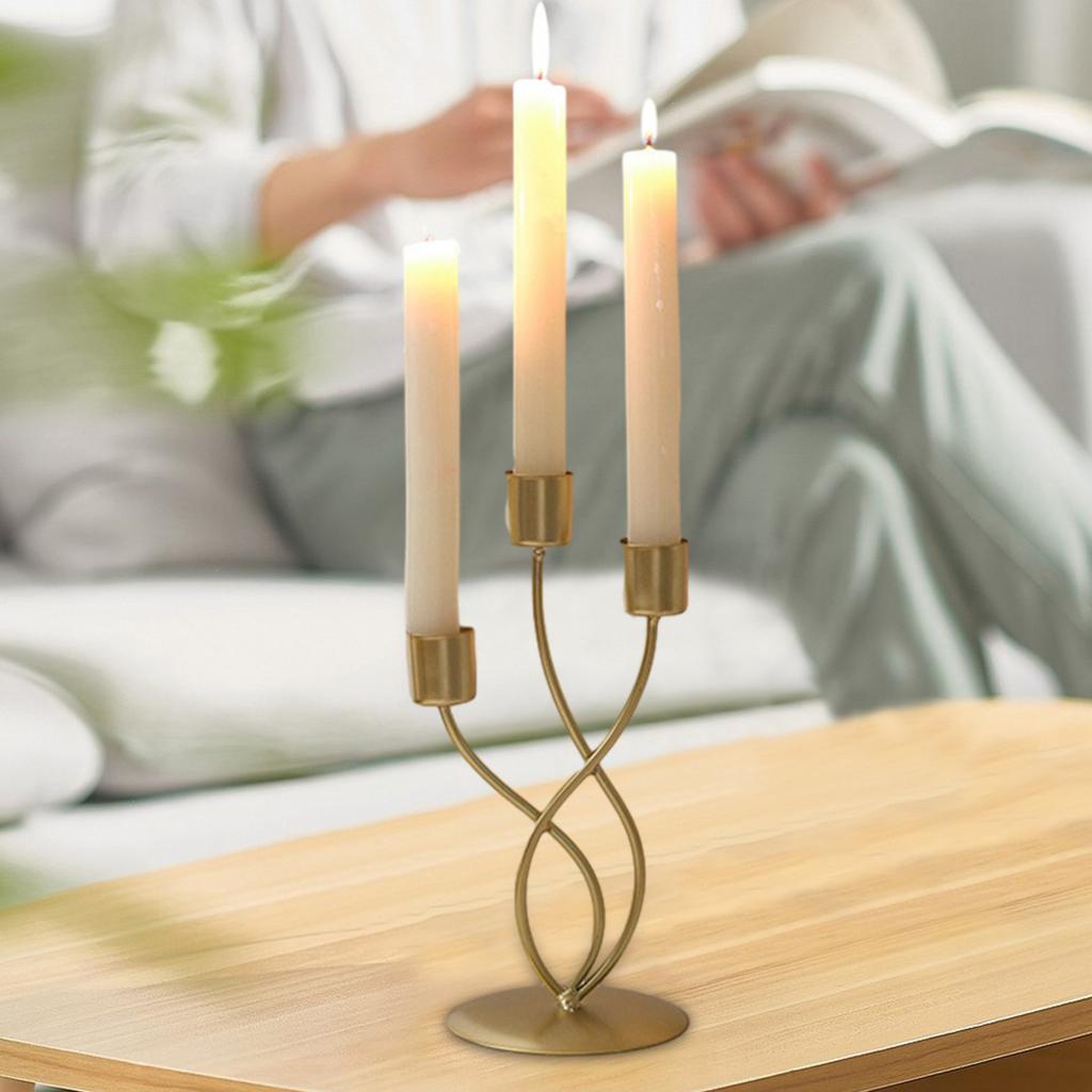 3 Arm Candle Holder Simple Nordic Home Decor Centerpiece Candlestick for Dining Room Party Living Room Wedding Thanksgiving