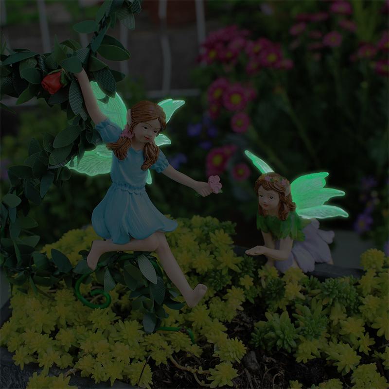 Flower Fairy Garden Stakes Miniature Statues, Cute, Ideal Gift Ornaments Resin Sculptures Decorations For Flower Pot