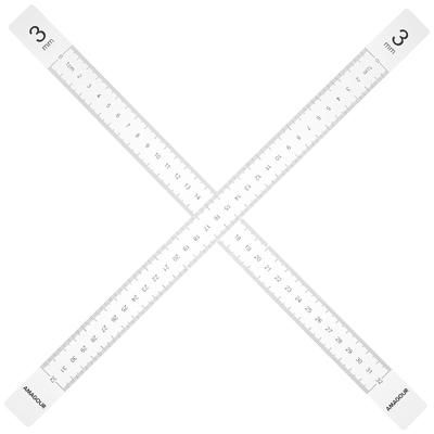 1 Pair Biscuit Balance Ruler Acrylic Dough Thickness Guide Measuring Strip For Baking Tool Cookie Pastry Pizza Snack Kitchen