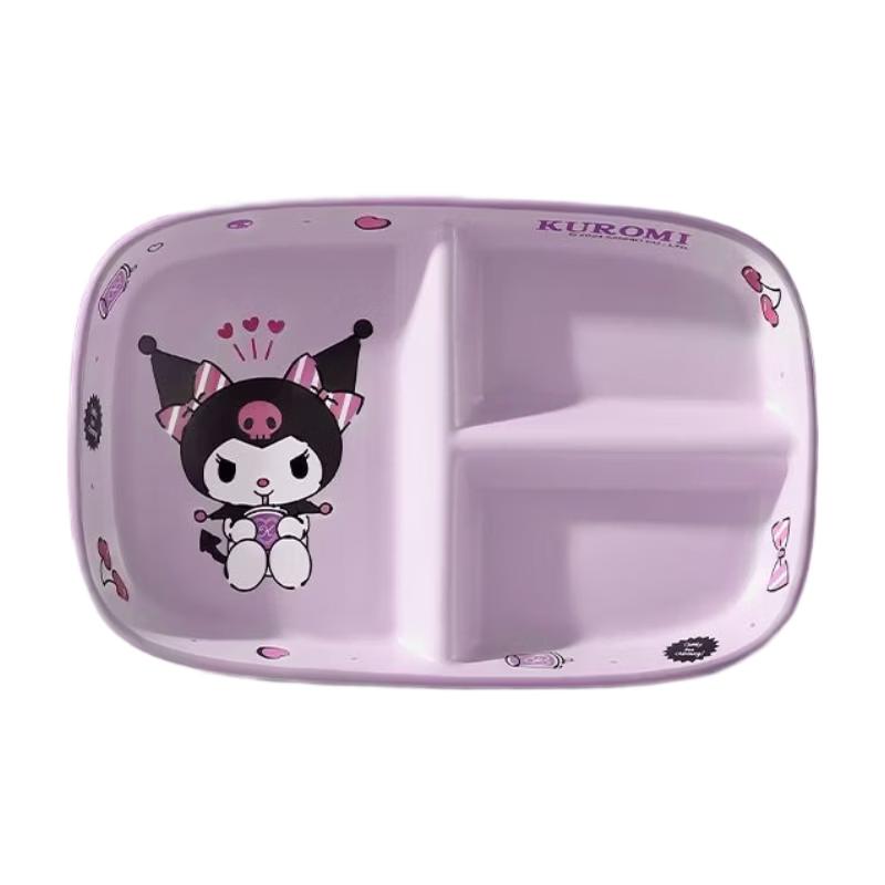 MANCHAOJIA Kuromi Kids Stainless Steel Divided Dinner Plate