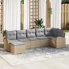 VidaXL 7-Piece Garden Sofa Set with Cushions Poly Rattan Beige 3346130