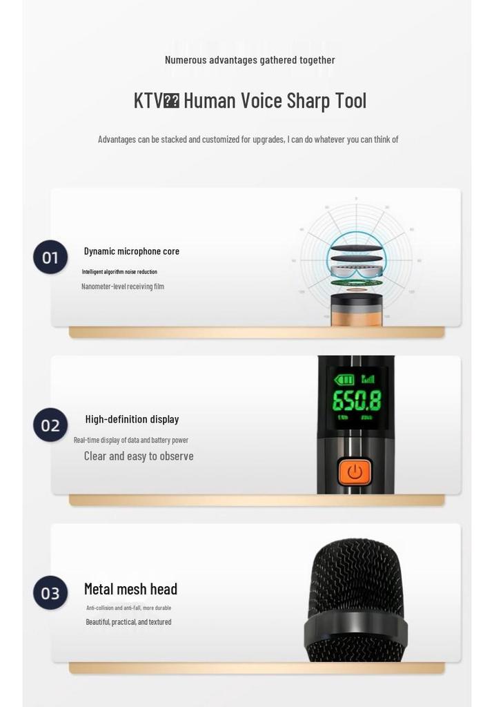 Wireless Dual-Mode Performance Microphone for Stage, Outdoor, and KTV Singing