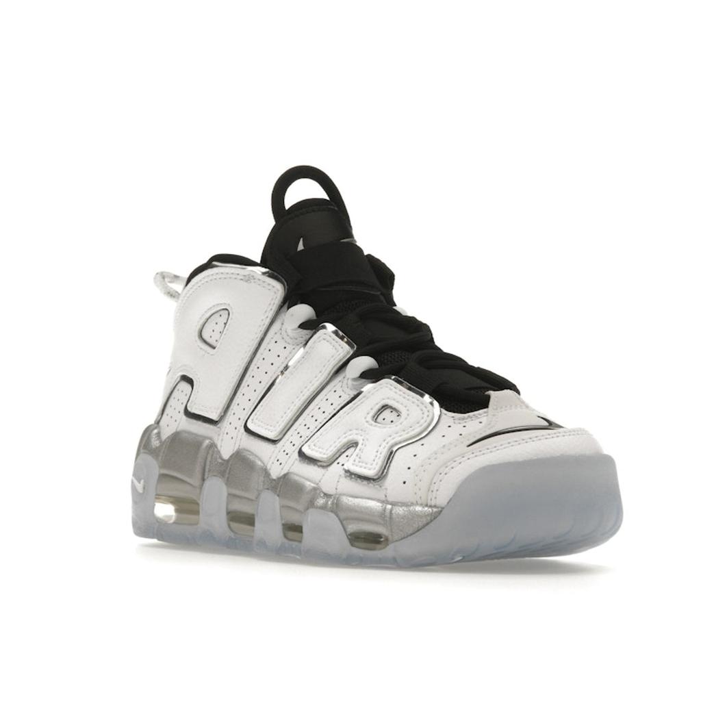 Nike  Air More Uptempo White Chrome Women Sneakers Metallic-Silver Black DV7408-100