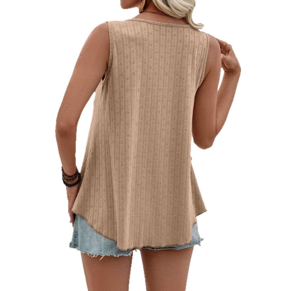 2026 Spring/Summer European & American Sleeveless Round Neck Loose T-shirt