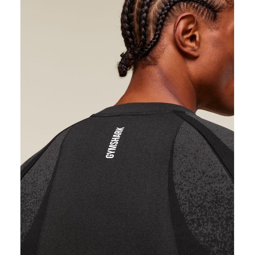 Gymshark Shadow Seamless Long Sleeve T shirT Black A1b5b Bb2j