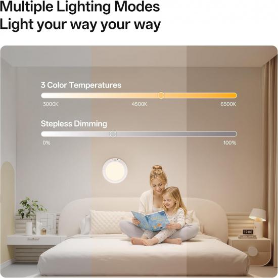 Homelist 12000mAh Rechargeable Magnetic Ceiling Light with Remote | Shower Lights for Inside, Battery Operated Motion Sensor Ceiling Light for