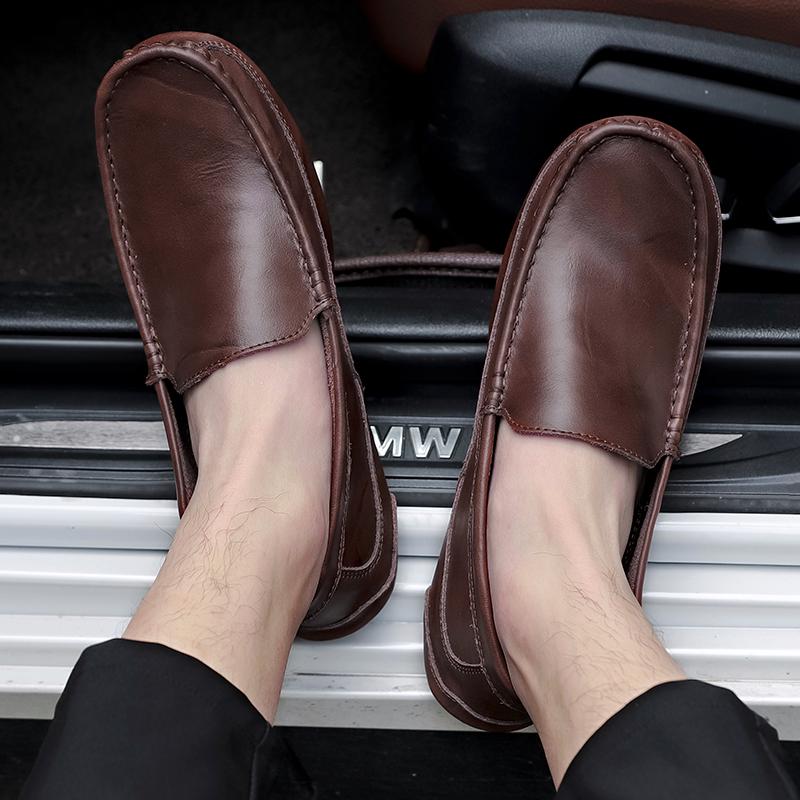 Lightweight Men's Loafers Retro and Classic Comfortable Styles Daily Leisure Office and Business Plus Size Leather Shoes Flat