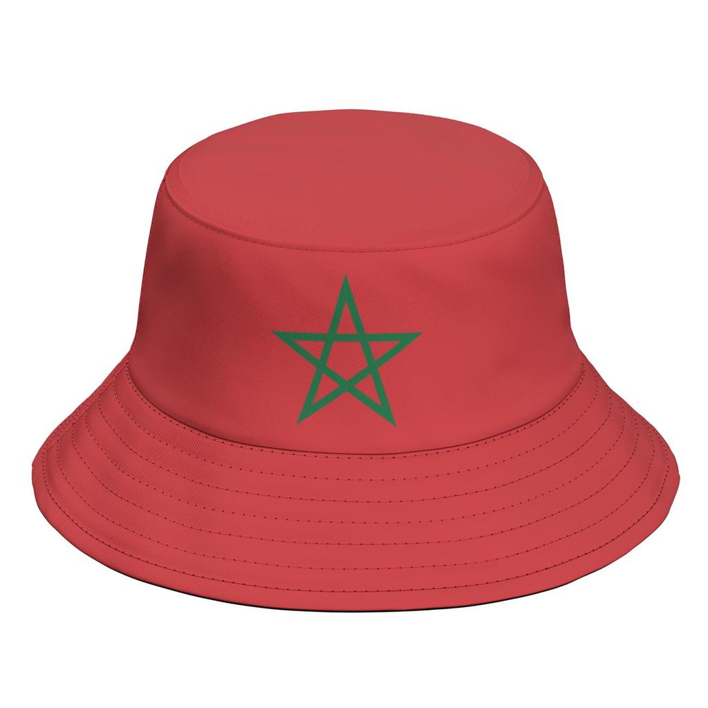 Morocco Fisherman Hats Free Custom Made Name Number Logo Bucket Cap Nation Flag Ma Kingdom Arabic Arab Country Photo Headgear
