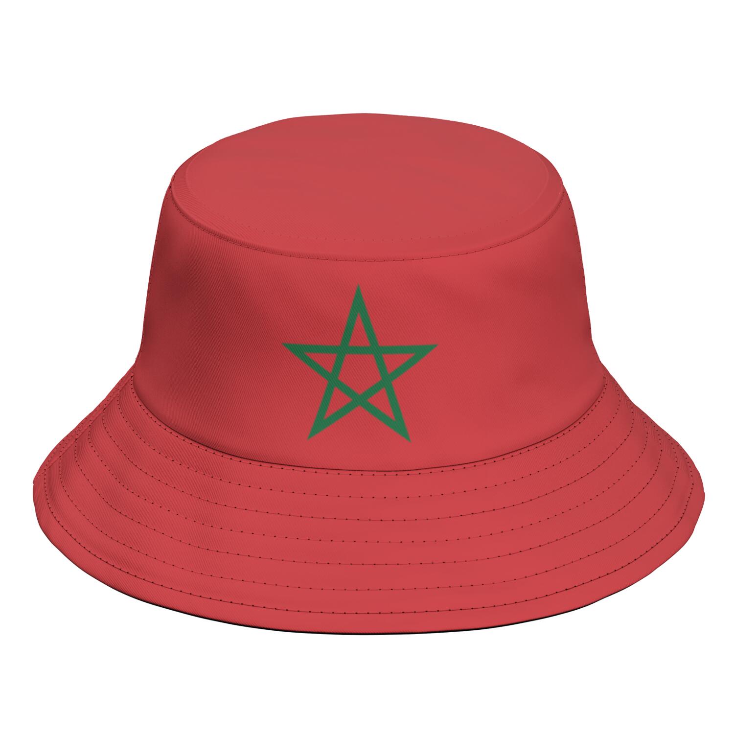 

Morocco Fisherman Hats Free Custom Made Name Number Logo Bucket Cap Nation Flag Ma Kingdom Arabic Arab Country Photo Headgear