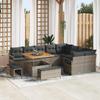 12-piece Garden Sofa Set with Gray Acacia Rattan Cushions, 3-piece Garden Dining Set with Cushions 3362558