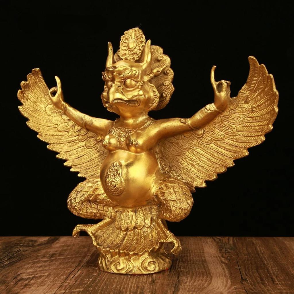 copper Lei Zhen Zi God Statue ,Gold-winged Roc Bird Home Living Room Decor