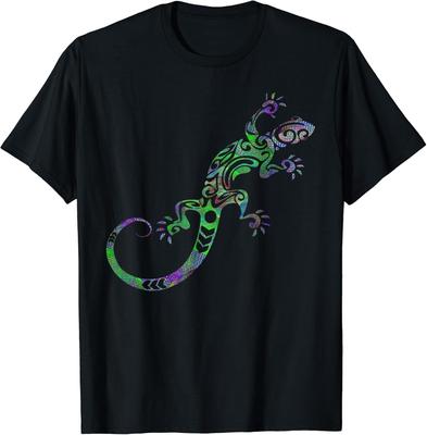 Tribal Lizard Graphic Tee - Unique Tattoo-Inspired Design