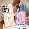 Fashion Striped Duck Heart Case For Samsung Galaxy S26 S25 Ultra S24 S23 S22 Plus S21 A16 A17 A26 A36 A37 A54 A55 A56 A57 5G Clear Soft Cover
