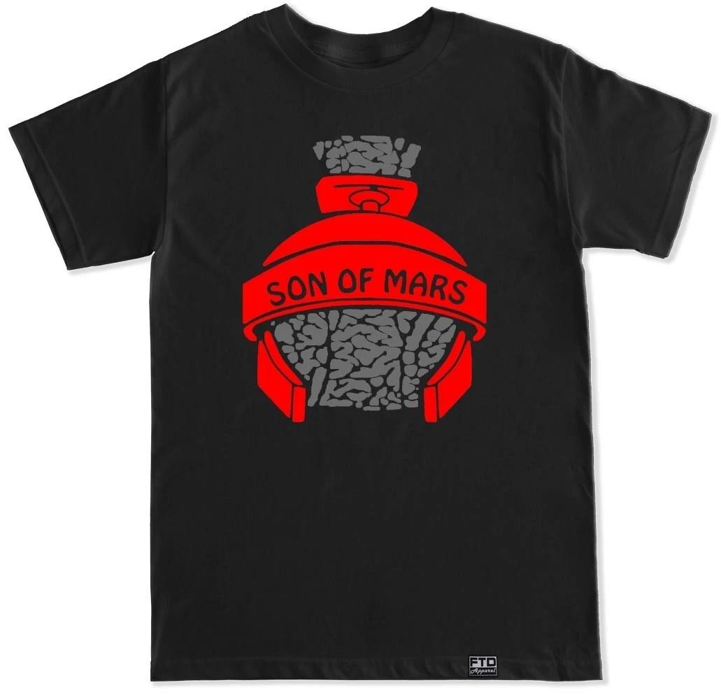 AIR SON OF MARS Blue Red Purple Grape Black White Cement matching shoes T Shirt L