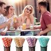 100Pcs Biodegradable Paper Straws Colorful Striped Print Food-Grade Safe Drinking Straws Party Supplies