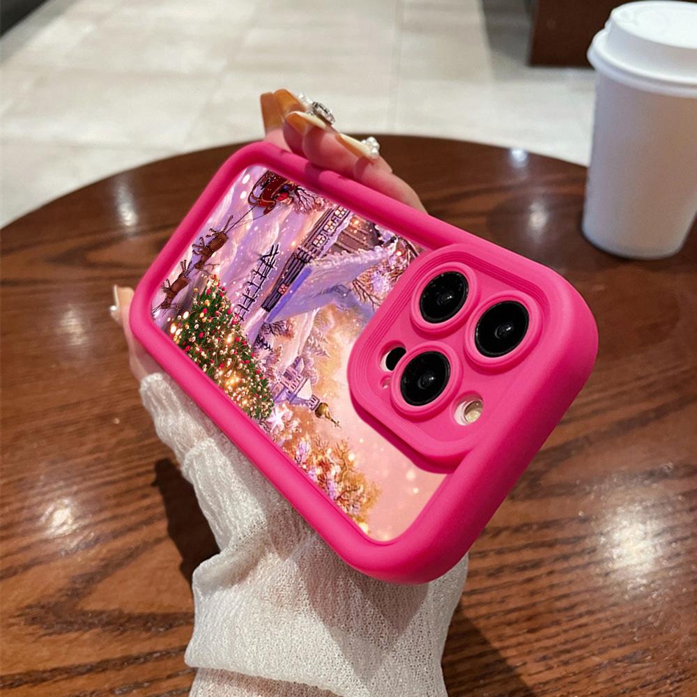 N114 Merry Christmas Desig Art Happy New Year Soft Angel Eyes Phone Cases for iPhone 16 15 14 13 11 Pro Max 8 7 6s Plus 12 XR XS Max Shockproof Cover