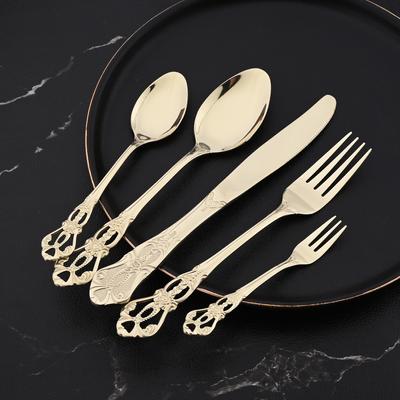 Champagner Gold Geschirr Set Edelstahl Küche Geschirr Messer Löffel Gabeln Abendessen Set für Home Party Hochzeit