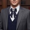 Crystal Bow Tie Rhinestone Ribbon Bow Brooch Fashion Neck Tie  For Men and Women