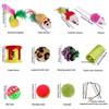 21Pcs/Set Cat Toys Set with Green Tunnel Interactive Cat Toy Feather Mouse Crinkle Balls
