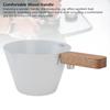 White/Black Finish Measuring Cup Wooden Handle Measuring Spoon Milk Frothing Cup  Latte Art