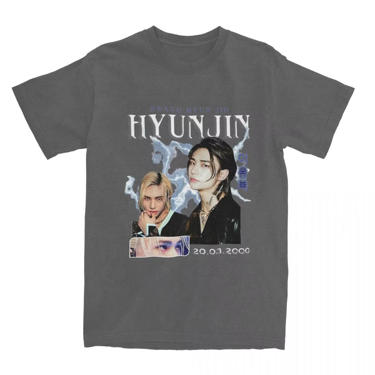 

HyunJin Korean Kpop Singer T-Shirt Male Idol Classic 100% Cotton T-Shirts Summer Crewneck Popular Tee Shirt Oversized Clothing S