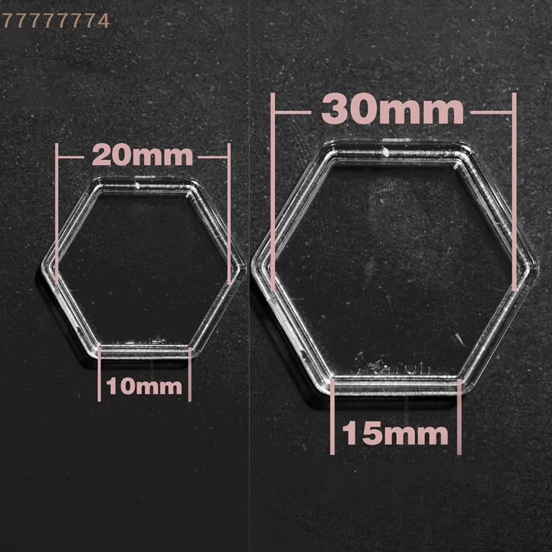8Pieces Game Token Collection Holder Boxes for Gaming Accessories Hexagon Clear Plastic Acrylic Protector Containers Case Board