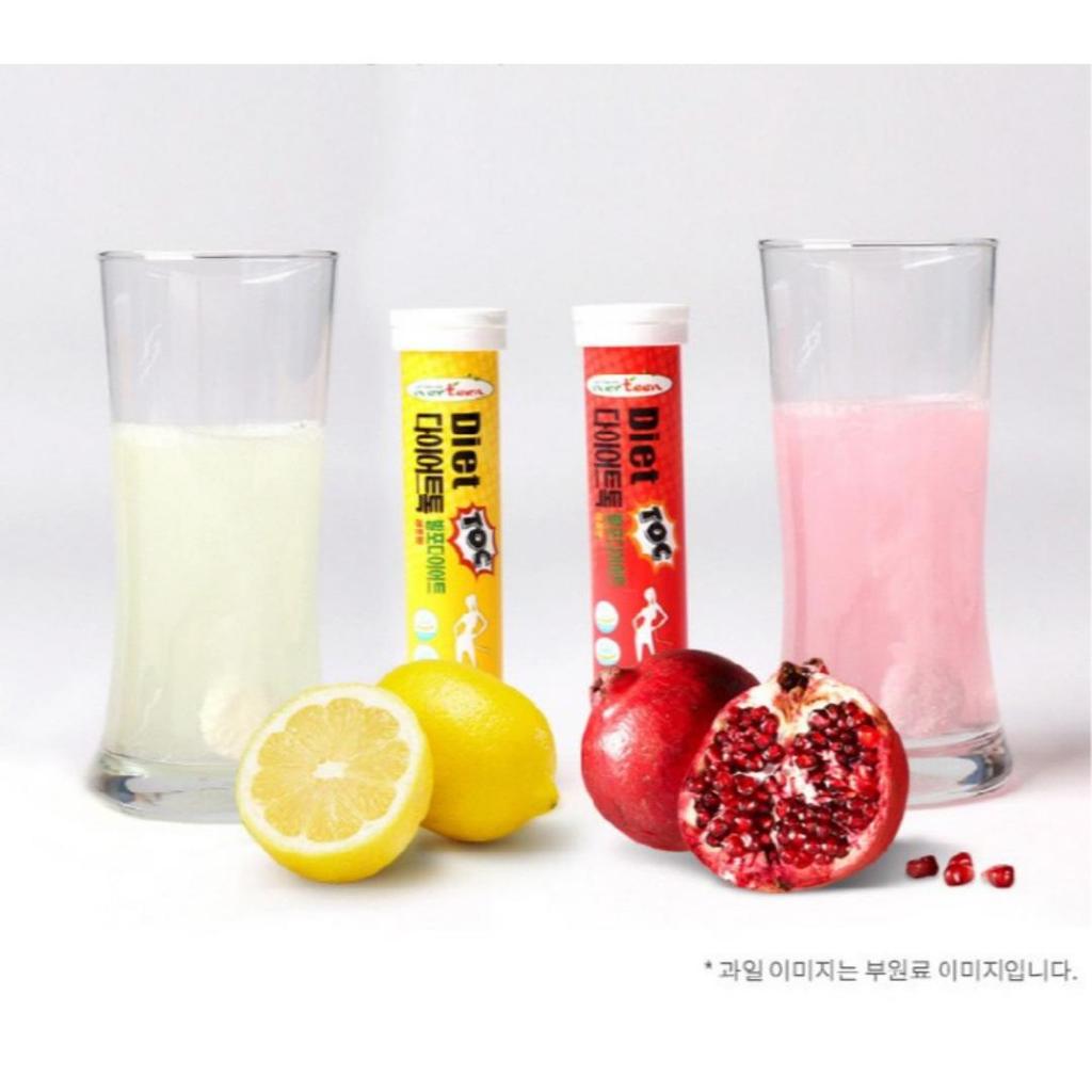 [Everteen] Diet Toc (Diet Tok) Garcia Cambodia Diet Effervescent Vitamin 18 Tables (2 Flavors) / Lemon, Pomegranate