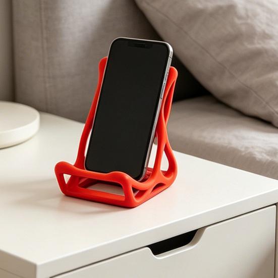 Mobile Phone Holder, 3D-Printed Skeleton-Inspired Phone Stand, Thin Lightweight Decorative Ornament for Desk Bedside Living Room Desktop