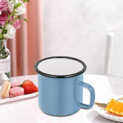 Tazza per acqua da 350 ml Tazza per latte universale in metallo con bordo rotondo squisito stile retrò