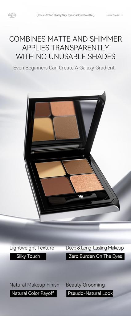 Highlighter-Palette, 4 Farbtöne, Seidige Textur, Lässt sich nahtlos verblenden, Verleiht Ausstrahlung, Hebt hervor, Beleuchtet, Helle bis mittlere Hauttöne, Angereichert mit Squalan, 24 Stunden Halt