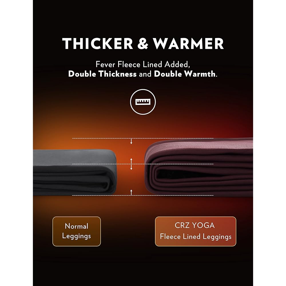 CRZ YOGA Women's Winter Fleece-Lined Yoga Leggings, High-Waisted, Sweat-Wicking, Quick-Drying, Cold Protection, 28-Inch Inseam, Dark Navy, Size XS