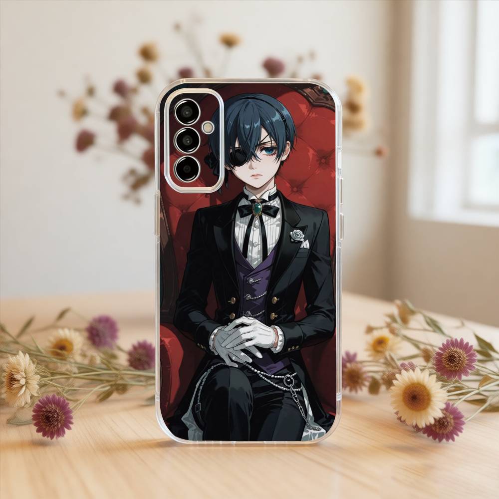 Black Butler Ciel and Sebastian  Phone Case For SamsungA10,12,20,21S,30,31,40,50,51,52,70,71 Transparent Cover Samsung a714g