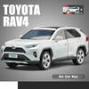 1/24 TOYOTA RAV4 SUV Sport Odlehčený slitinový miniaturní model auta na dálkové ovládání se zvukem a světlem, natahovací, kolekce, dárek pro chlapce