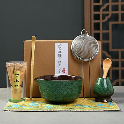 Japanese Matcha Tea Set Bamboo Whisk Teaspoon Matcha Bowl Tea Brush Teaspoon Ceramic Tea Bowl Matcha Tool Teaware Set Gift New