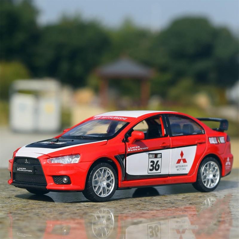 1/32 Mitsubishi Lancer Evolution GT3 Metal Alloy Car Model Diecasts Toy Vehicles Model Sound Light Car Toys for Childrens Gifts