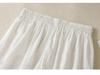 White Hollow Lace Embroidery Wide-Leg Pants with Drawstring - Women's Loose Fit