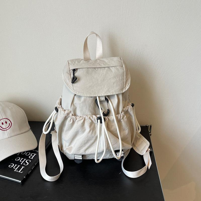 Niche Korean drawstring backpack women's 2025 new leisure student travel small backpack lightweight outdoor mountaineering bag