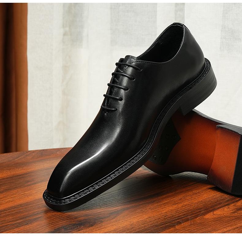 VIP Exclusive Men's Brown Leather Oxford Shoes - Summer Wedding & Business Formal Square Toe British Style