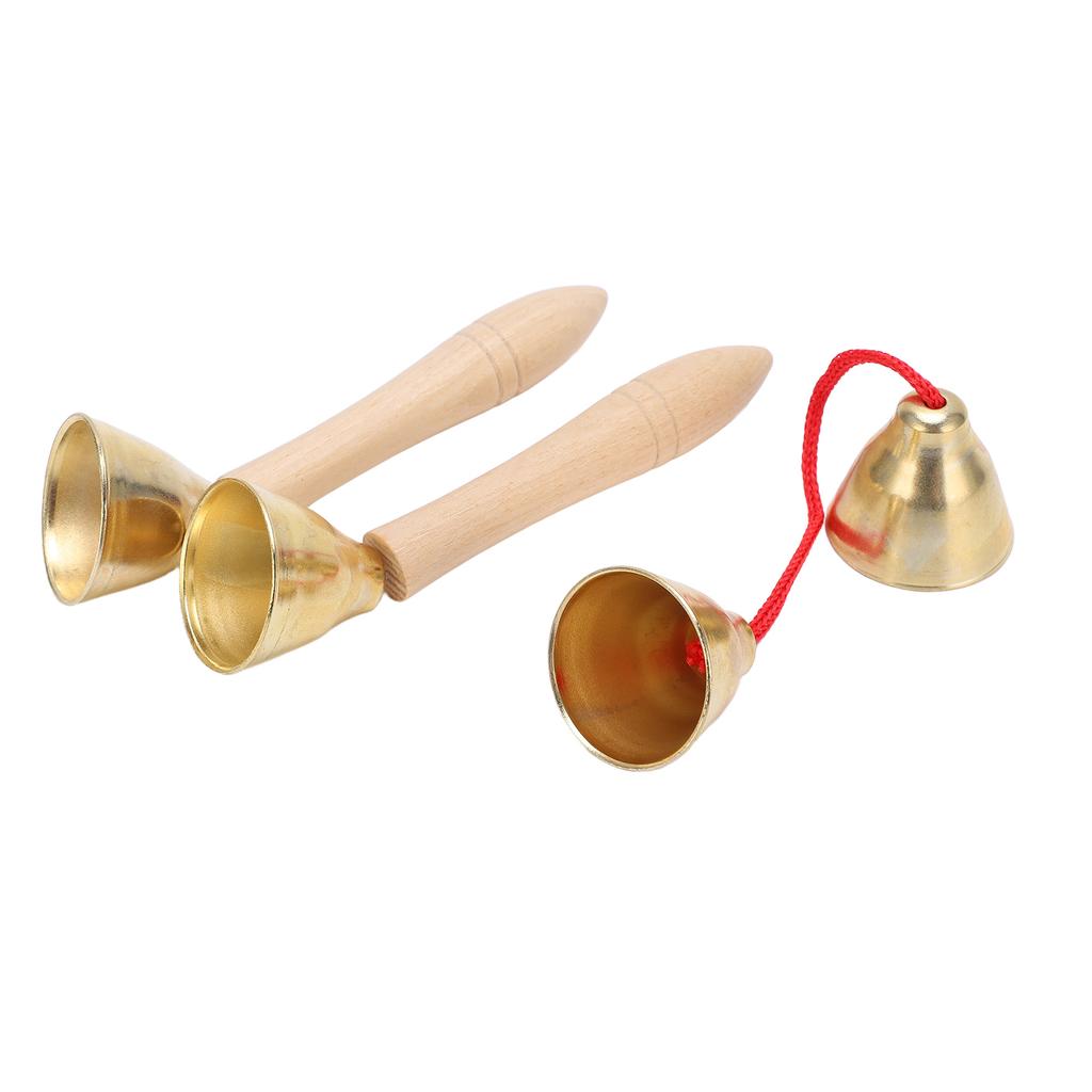 Bell Clangorous Clear Sound Aluminum Hanging Bell Ergonomic Wooden Handle Vintage Style Dinner Hand Bell