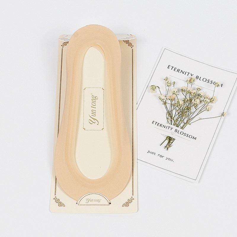 

Женские летние тонкие бесшовные нескользящие носки-лодочки из ледяного шелка 1 pair телесный