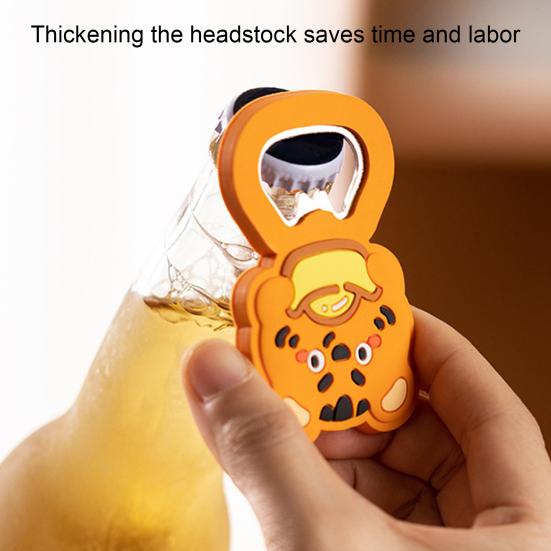 Jar Opener 2-in-1 Labor-saving Stainless Steel Animal Shape Can Opener Fridge Magnet Kitchen Supplies