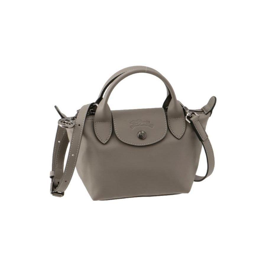 LONGCHAMP Le Pliage Xtra Cow Leather Shoulder Bag, Crossbody Bag, Handbag Mini Women's Streptopelia Gray 1500987P55