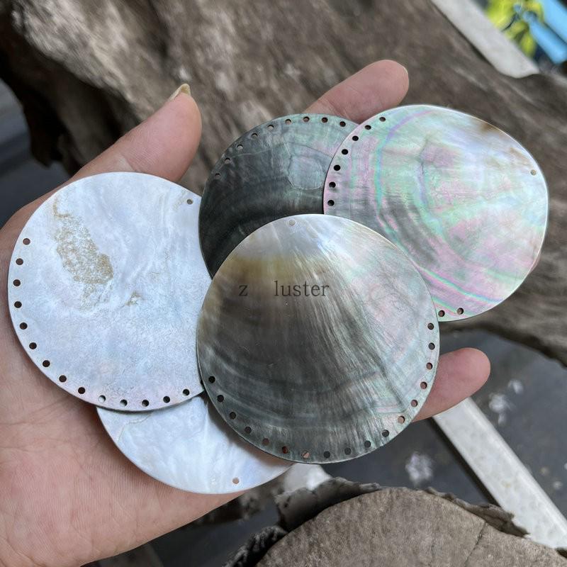 Natural Blacklip Mother of Pearl 65mm Multi-Hole Pendant for DIY Jewelry