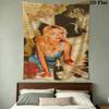 Sabrina Carpenter Pattern Wall Tapestry Aesthetic Wall Hanging Printed Fabric Blanket Decorative Tapestries for Bedroom Living Room Home Decor